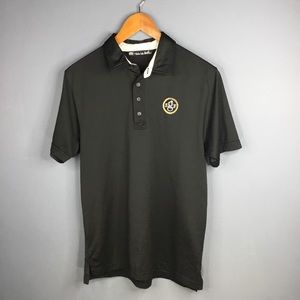 Travis Mathew Men’s Golf Upgrade Polo Shirt Authentic Black Size M Short Sleeve
